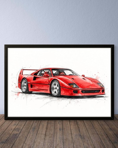 Ferrari f40 kunstdruck wall - f40,