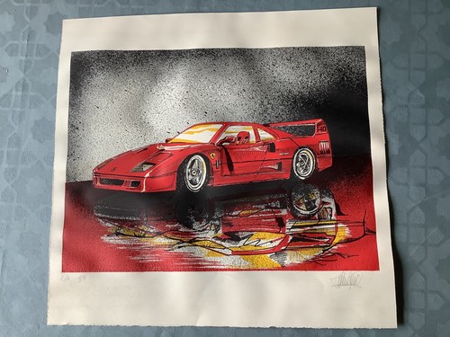 Ferrari f40 lithographie - ferrari,