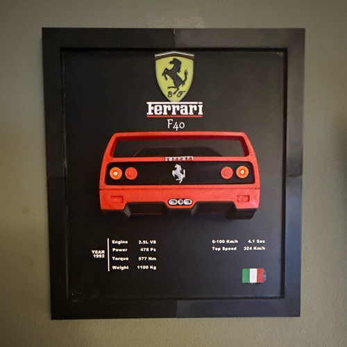 Ferrari f40 wandbild - ferrari, 3d-wandbild