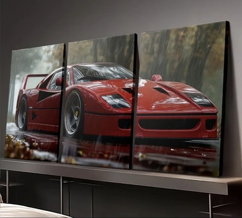 F40 ferrari 3teilig60x90cm - f40, ferrari-2d-3teilig60x90cm